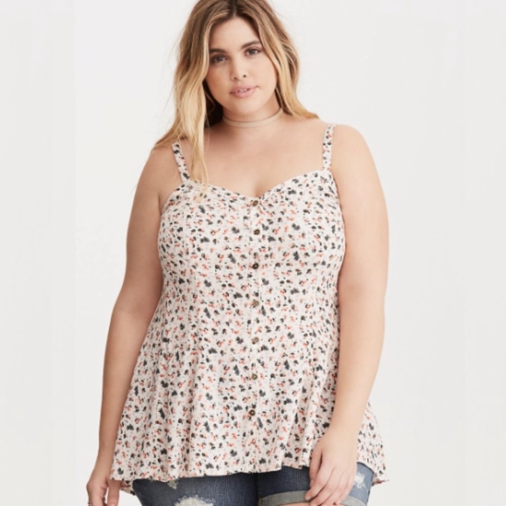 TORRID floral seamed cami top Valentina spring